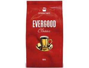 Kaffe EVERGOOD filtermalt 500 gr Fyldig aromatisk kaffe med fin ettersmak 